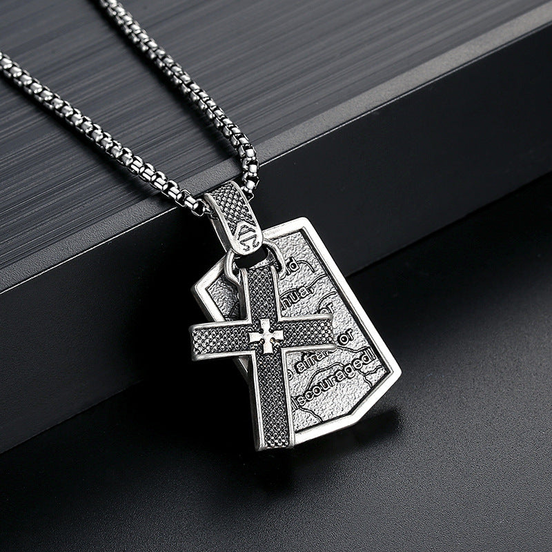 Cross & Shield Pendant Necklace